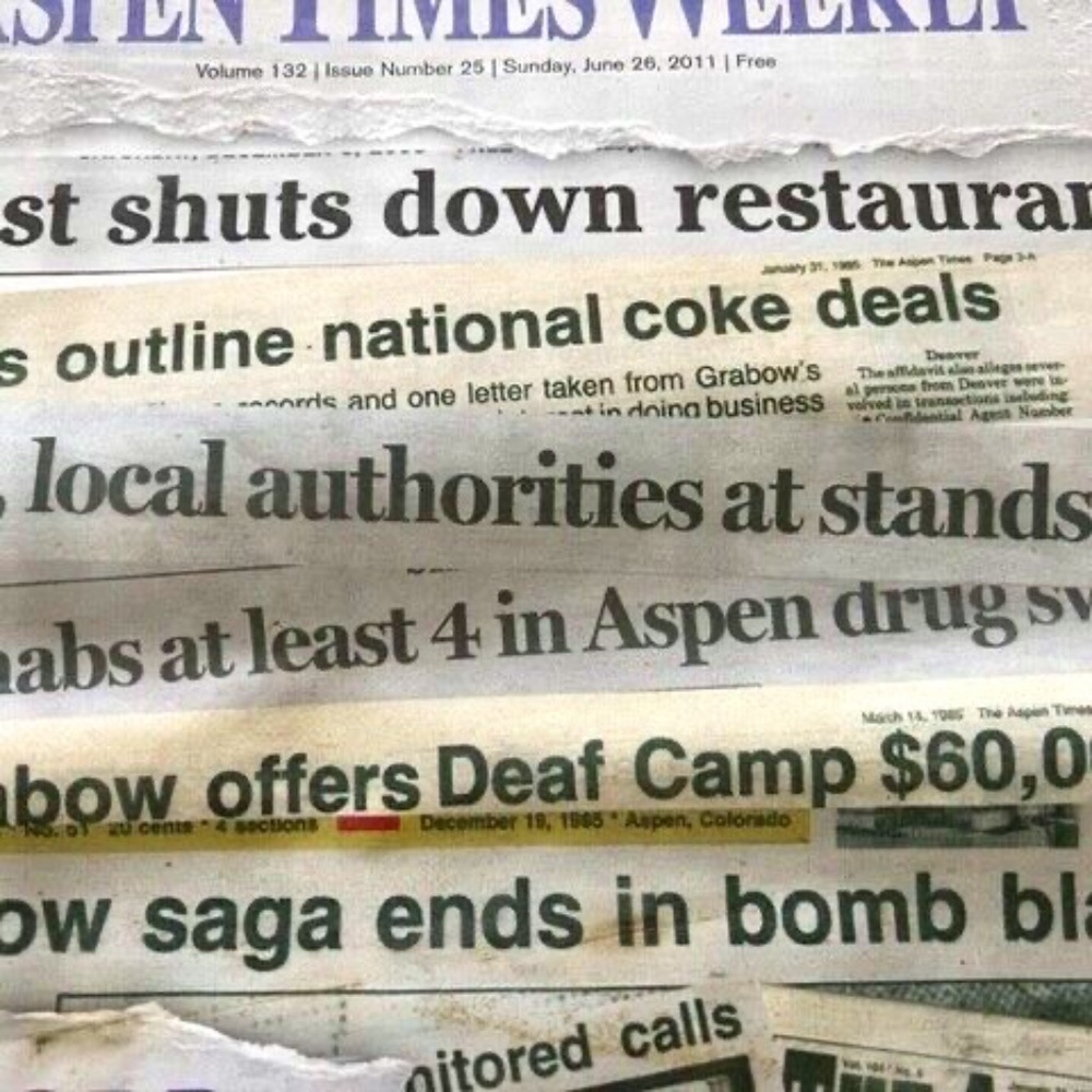 Aspen Colorado Original Collectible Local Newspaper/incl American Desperado Book